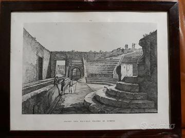 Antica stampa avanzi del piccolo teatro di pompei