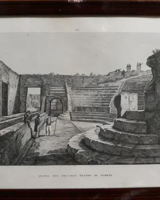 Antica stampa avanzi del piccolo teatro di pompei