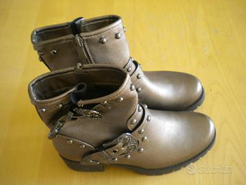 Stivaletto 37 ragazza bronzo oro nuovo