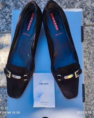Scarpe scamosciate nere PRADA