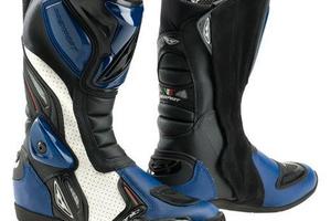 STIVALE PELLE RACING MOTO PREXPORT SONIC NERO BLU