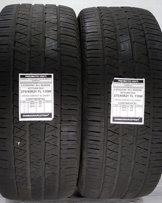 2 PNEUMATICI USATI 275/45R21 110W SPORT CONTINENTA