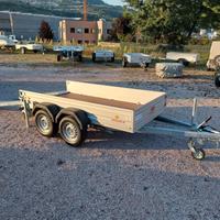 Carrello rimorchio auto doppio asse con rampe