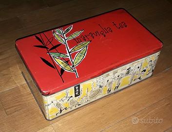 Scatola in latta vintage grande MARAVIGLIA TEA