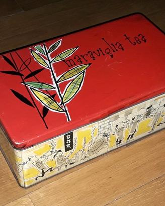 Scatola in latta vintage grande MARAVIGLIA TEA