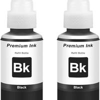 2 pz RICARICA INCHIOSTRO NERO PER EPSON ECOTANK