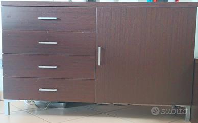 n. 2 mobili in wengè (madia + base)