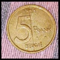 Moneta da 5 Franchi del 1994 Belgio - Alberto II