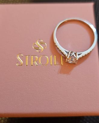 Anello oro bianco e zirconi