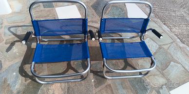 Coppia di Sedie Pieghevoli in Alluminio  Spiaggine