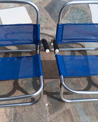 Coppia di Sedie Pieghevoli in Alluminio  Spiaggine