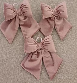 3 fiocchetti decorativi in velluto 