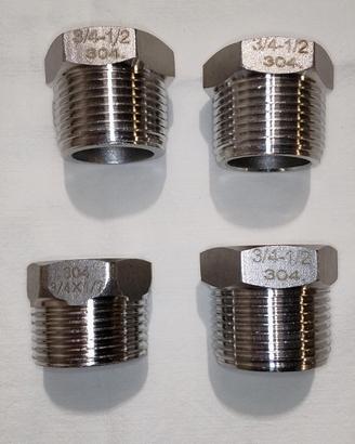 set raccordi inox 304 riduzione da 3/4 M a 1/2 F