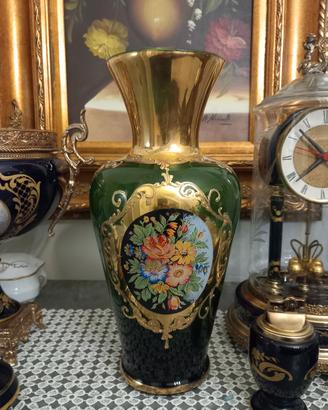 antico vaso vetro murano lavorazione tre fuochi 