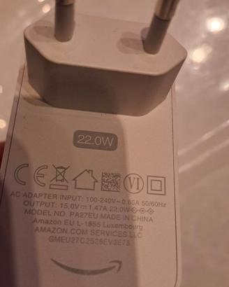 Alimentatore Amazon 22W NUOVO Echo Dot Max e altro