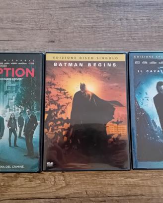 Lotto 3 dvd Inception, Batman begins, Il cavaliere