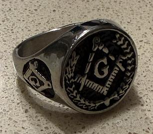 Anello Chevalier Massonico in acciaio al titanio