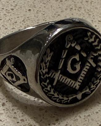 Anello Chevalier Massonico in acciaio al titanio