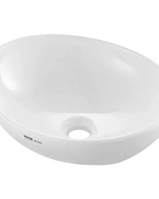 Lavandino da Appoggio ovale in Ceramica Bianca