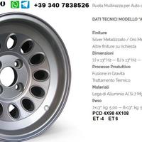 Cerchi ARGTAmM 7-8-9 x 13 4x98 FIAT ALFA