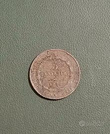 moneta 5 centesimi 1826 - regno di Sardegna