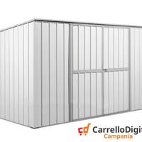 Casetta giardino in Acciaio 345x186cm 6mq bianco