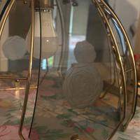 Lampadario vetri e ottone