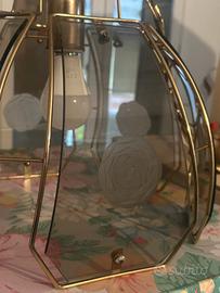 Lampadario vetri e ottone