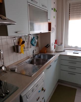 cucina con elettrodomestici 