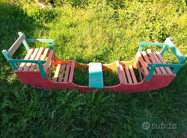 Gioco vintage  slitta legno