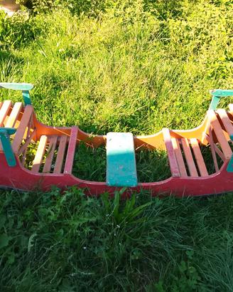 Gioco vintage  slitta legno