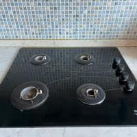 Piano cottura Rex Electrolux nero gas 4 fuochi vet