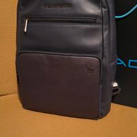 Zaino in pelle Piquadro blu 14 pollici 