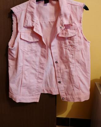 gilet jeans smanicato donna