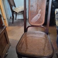 7  sedie antiche legno e paglia  molto particolari