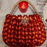 borsa marshmallow velluto rosso vermiglio 