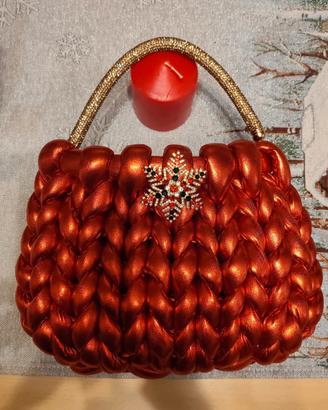 borsa marshmallow velluto rosso vermiglio 