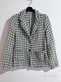 Blazer elegante donna in tweed misto cotone Tg M/L