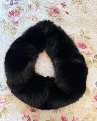 Scaldacollo in vera pelliccia di volpe nera