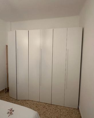 Armadio Bianco 6 Ante Battenti 243x53x236 cm