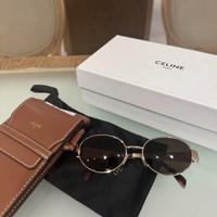 Occhiali da sole metallici ovali, donne Oro.