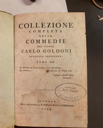 Le donne di buon umore di Carlo Goldoni Anno 1793