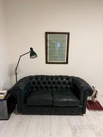 Divano Chesterfield 2 posti Verde bottiglia