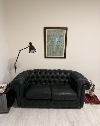 Divano Chesterfield 2 posti Verde bottiglia