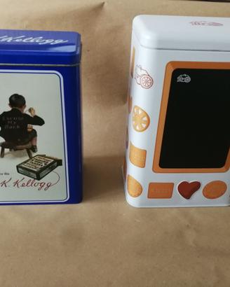 Contenitori di latta Kellogs e Mulino Bianco
