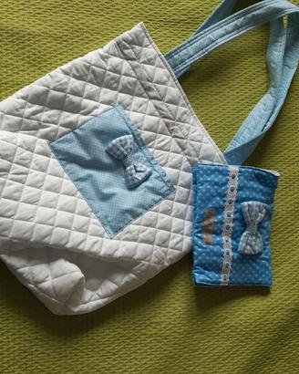 Borsa e porta salviette fatta a mano neonato