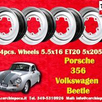 4 pz. cerchi Porsche OE steel 5.5x16 ET20 356 - 19