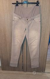 pantaloni lunghi jeans denim premaman gravidanza L