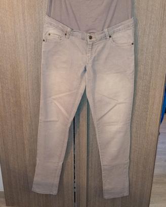 pantaloni lunghi jeans denim premaman gravidanza L