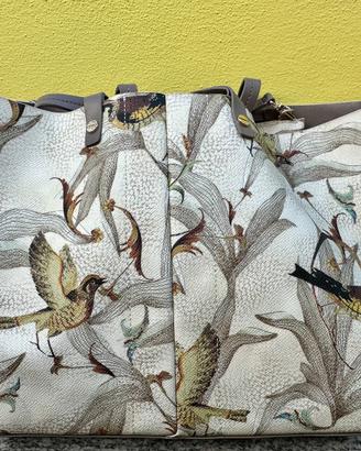 Shopping bag e pochette Eclipse Graffiti Avorio